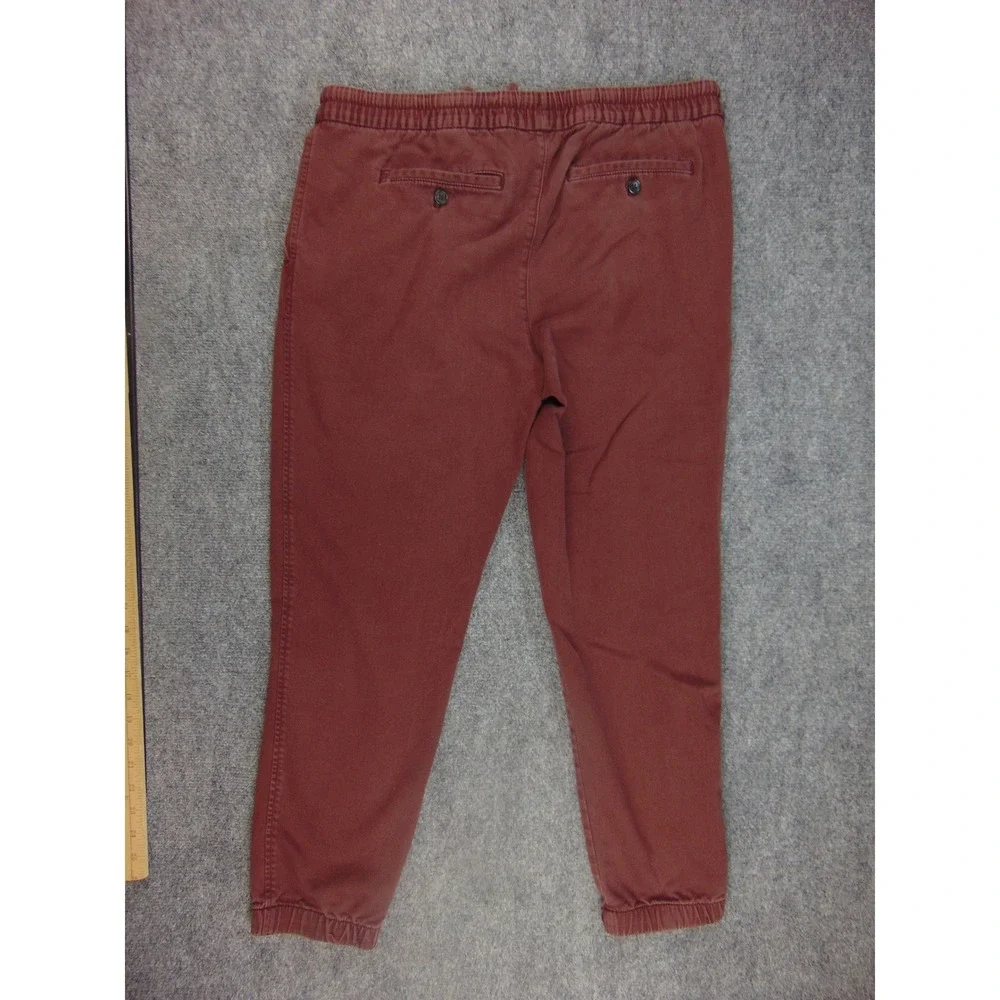 Banana Republic Travel Jogger Men Large Red Solid Elastic Waist Drawstring Pants